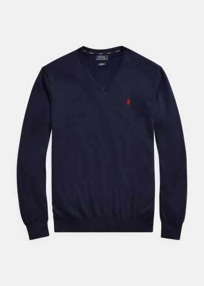 Polo Ralph Lauren Cotton V-Neck Striktrøje Herre Danmark (LWAJD4705)